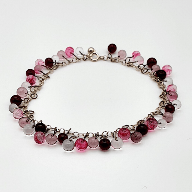 Bracelet Rosée rose, violet et transparent