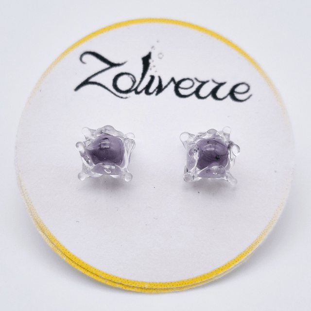 Puces d'oreilles - Clochettes violettes claires