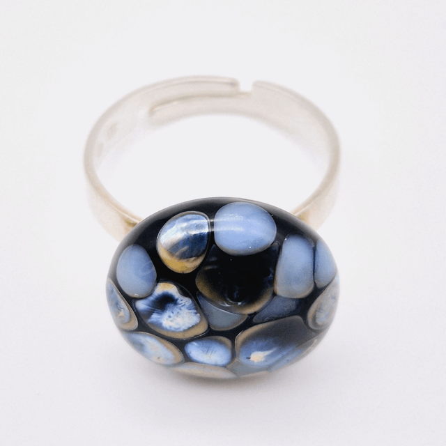 Bague à points métallisés