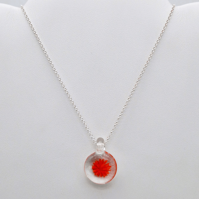 Pendentif Dahlia rouge 1