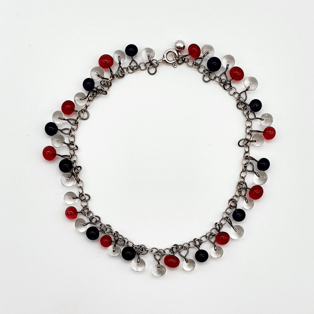 Bracelet Rosée fuchsia, violet et transparent