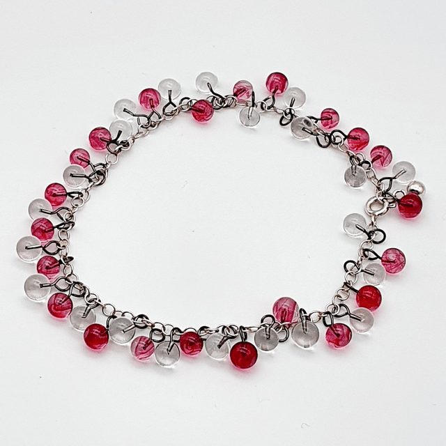 Bracelet Rosée rose et transparent