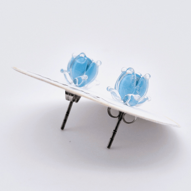 Puces d'oreilles - Clochettes bleues claires (2)