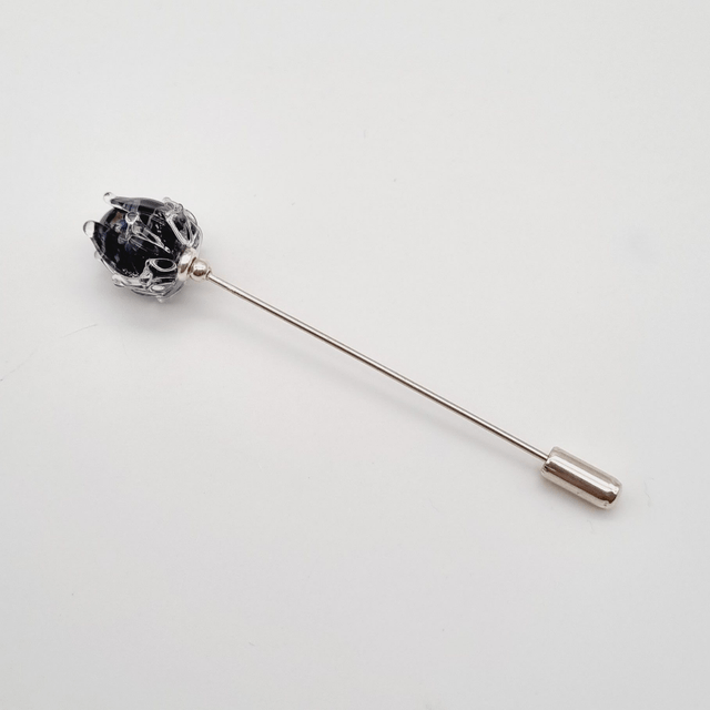 Broche Clochette noire métalissée