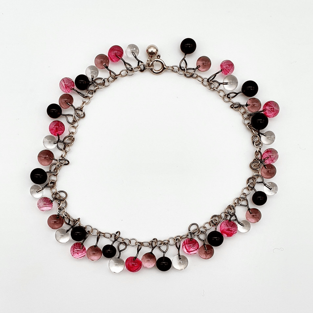 Bracelet Rosée rose, violet et transparent