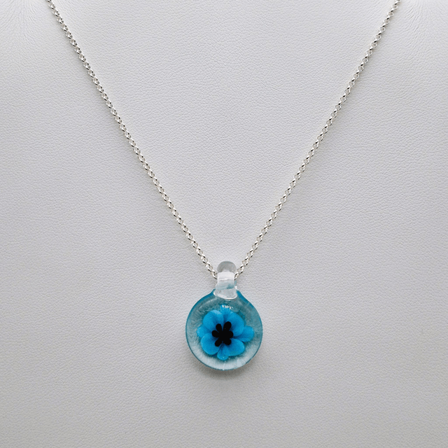 Pendentif Flora bleu 1