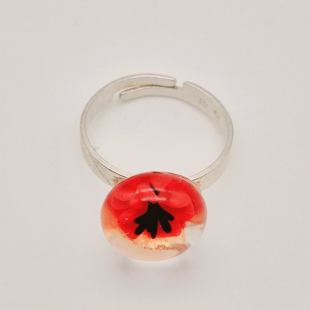 Bague Flora rouge