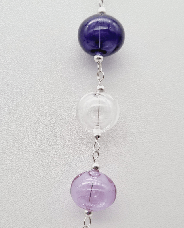 Sautoir perles creuses violettes