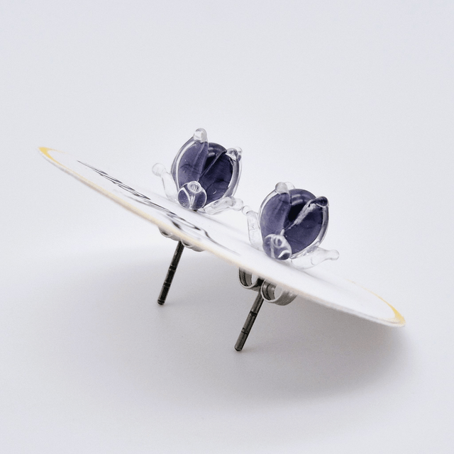 Puces d'oreilles - Clochettes violettes foncées