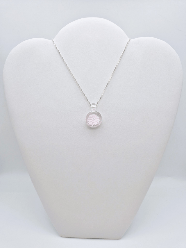 Pendentif Dahlia rose clair