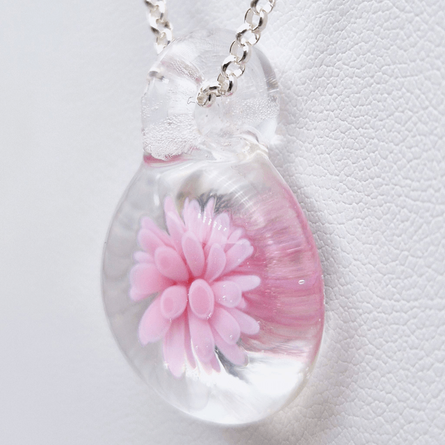 Pendentif Dahlia rose 2