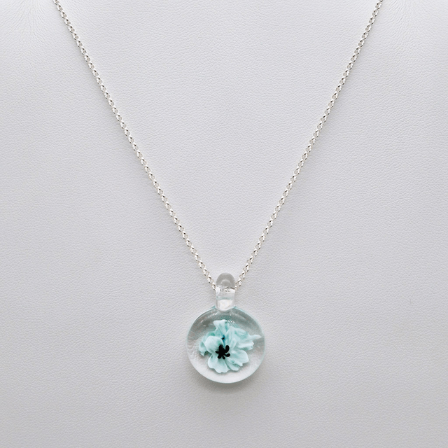 Pendentif Flora vert et blanc