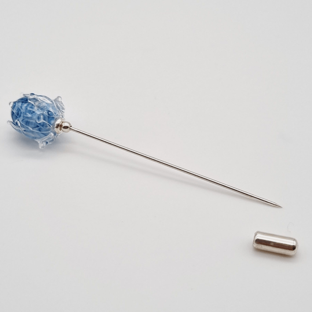 Broche Clochette bleue et ivoire