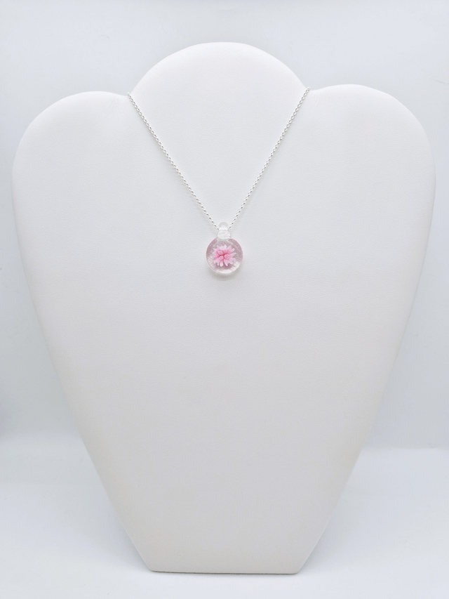 Pendentif Dahlia rose 2
