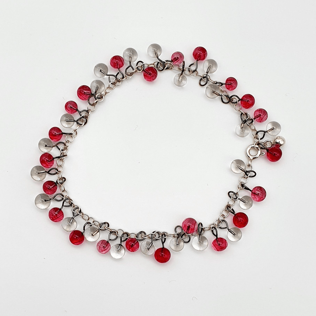 Bracelet Rosée rose et transparent
