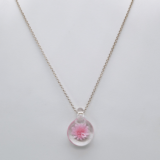Pendentif Dahlia rose 1