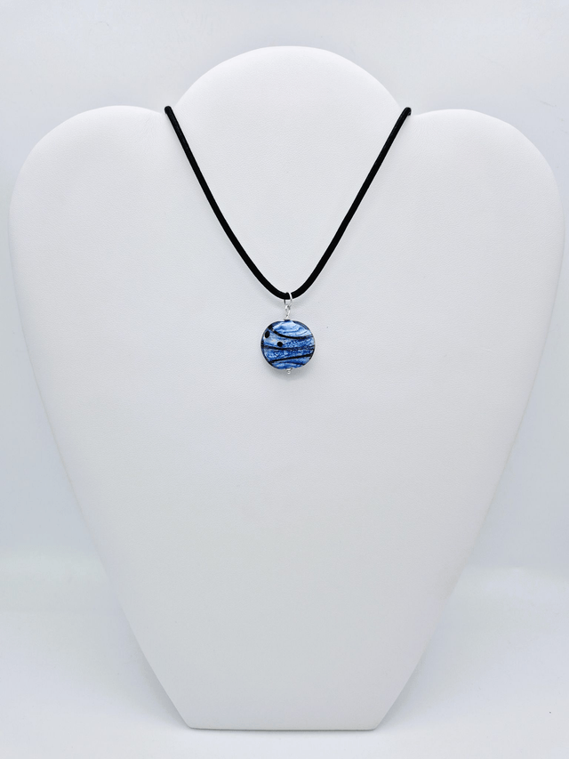 Pendentif Planète petit modèle bleue et ivoire