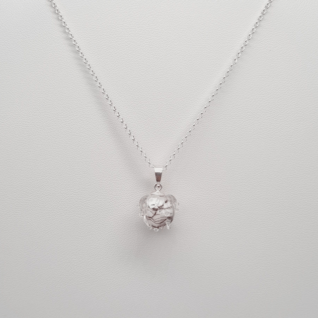 Pendentif Clochette blanche marbrée violette (petit modèle)