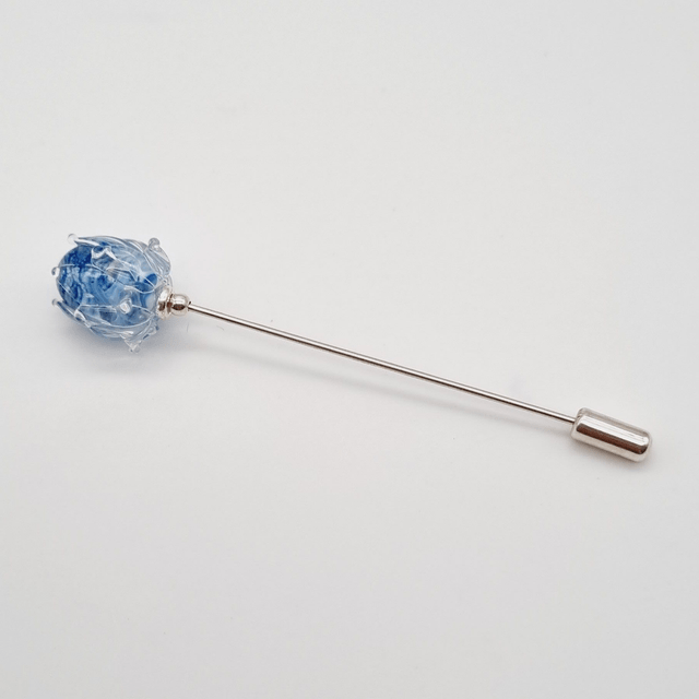 Broche Clochette bleue et ivoire