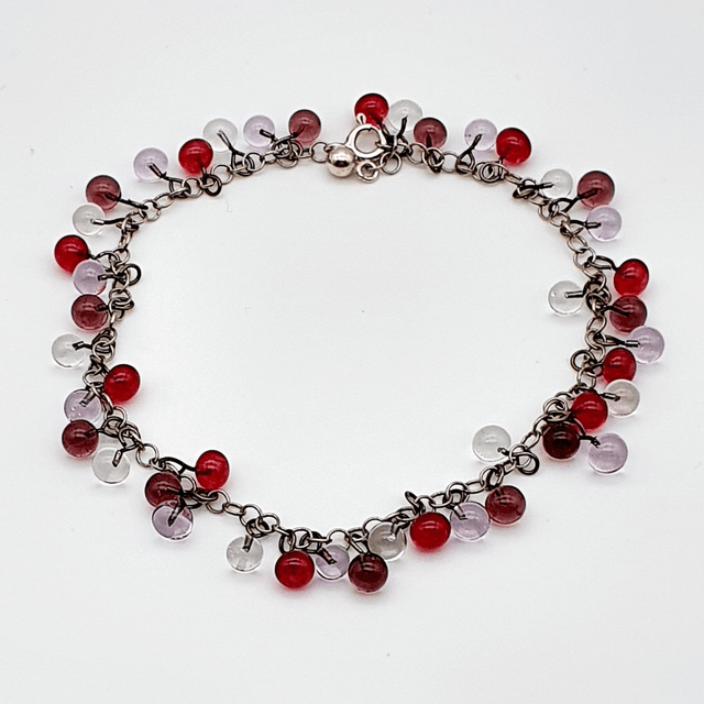 Bracelet Rosée rose, fuchsia et transparent