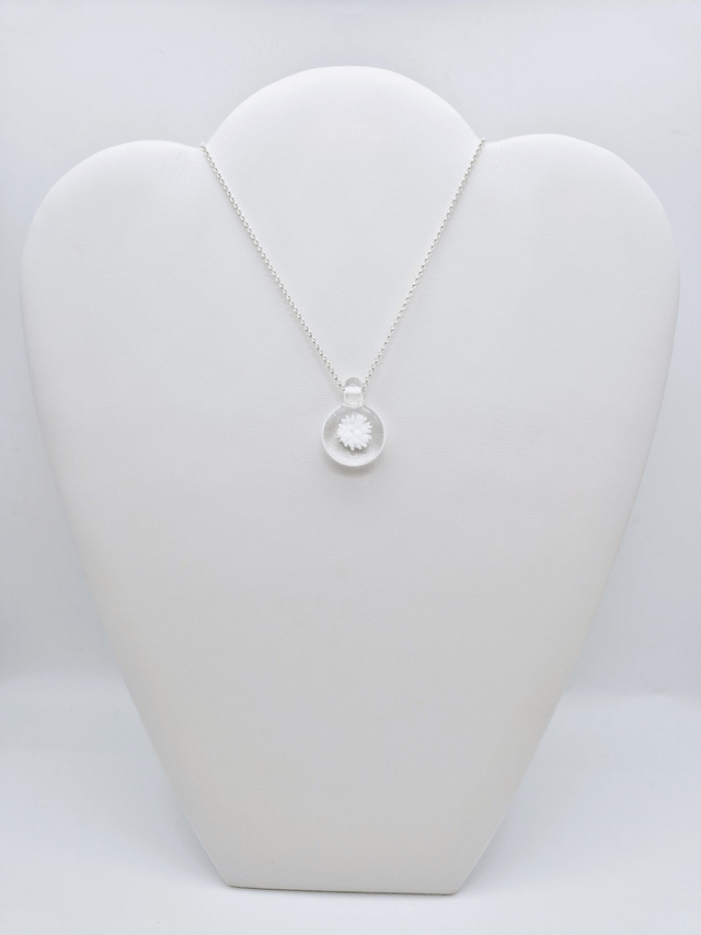 Pendentif Dahlia blanc 2