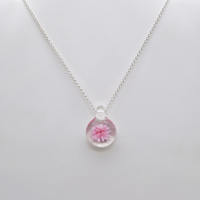 Pendentif Dahlia rose 2