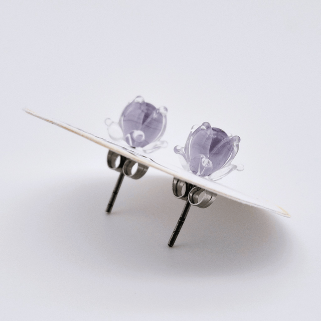 Puces d'oreilles - Clochettes violettes claires