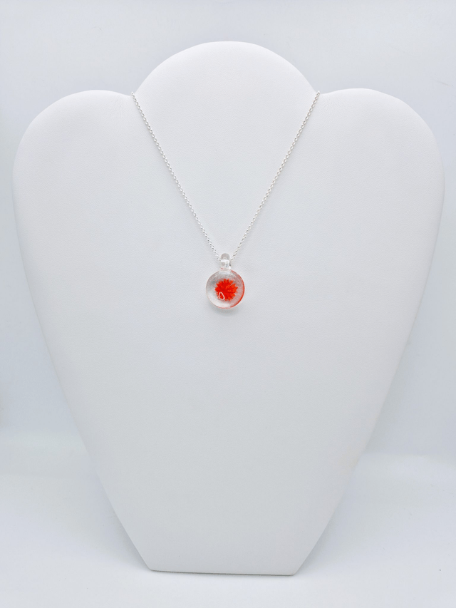 Pendentif Dahlia rouge 1
