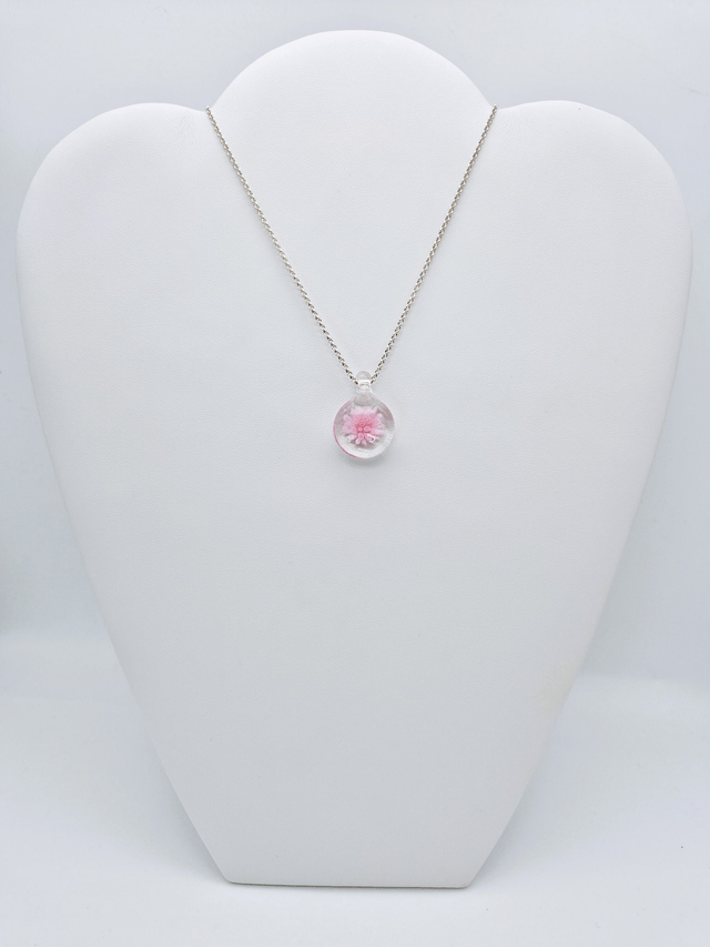 Pendentif Dahlia rose 1