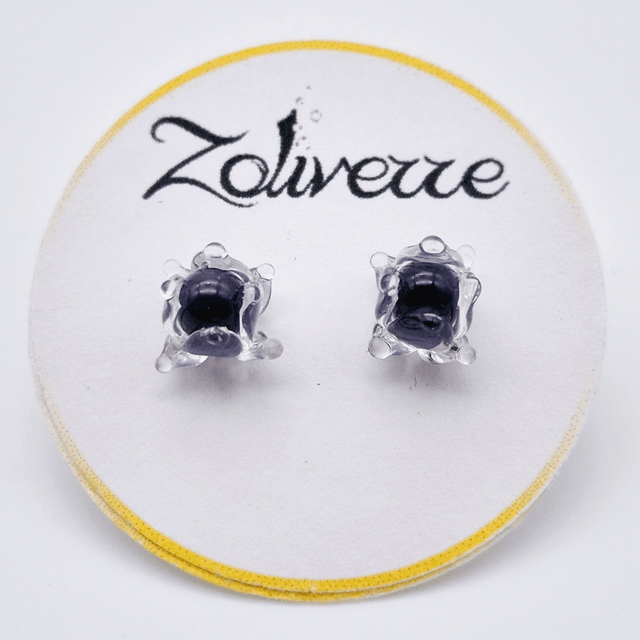 Puces d'oreilles - Clochettes violettes foncées
