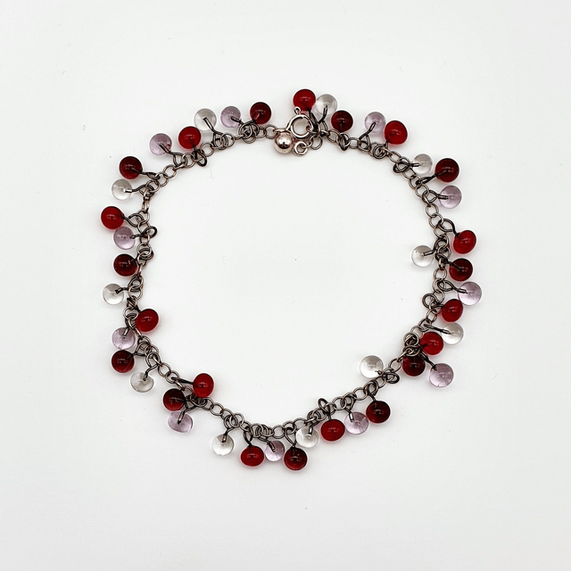 Bracelet Rosée rose, fuchsia et transparent