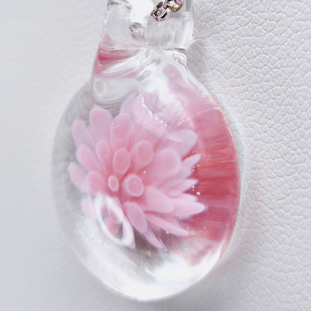 Pendentif Dahlia rose 1