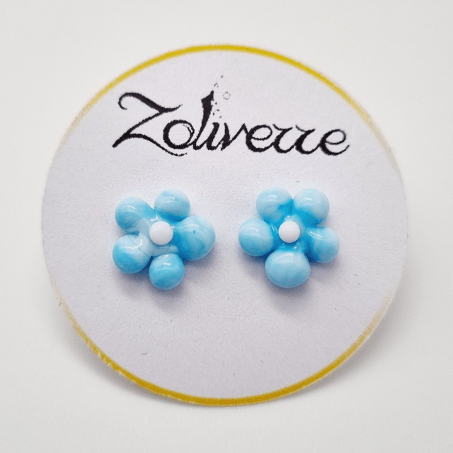 Puces d'oreilles - Fleurs bleues