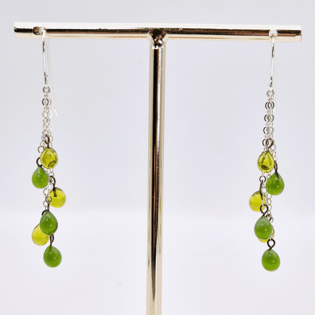 Boucles d'oreilles Gouttes vertes