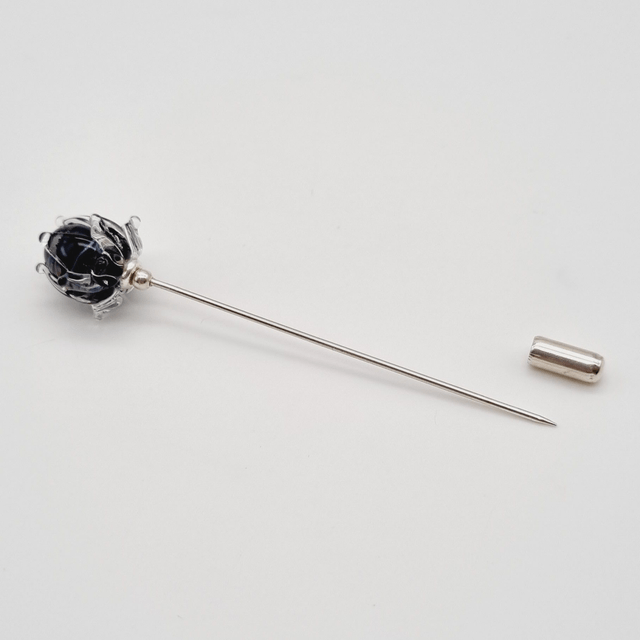 Broche Clochette noire métalissée