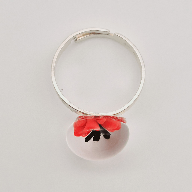 Bague Flora rouge