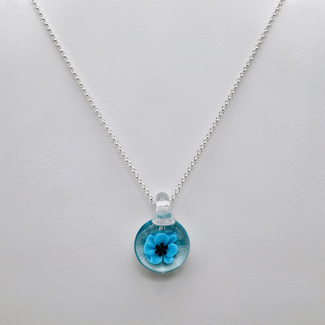 Pendentif Flora bleu 2