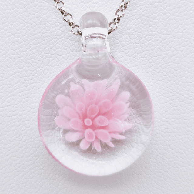 Pendentif Dahlia rose 1