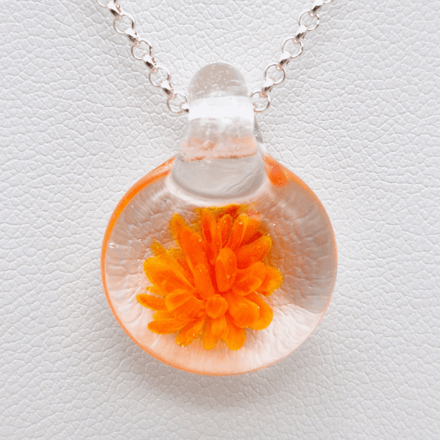 Pendentif Dahlia orange