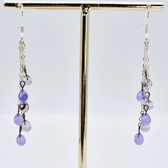 Boucles d&#039;oreilles Gouttes violettes 1
