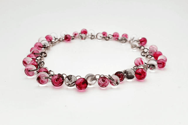 Bracelet Rosée rose et transparent