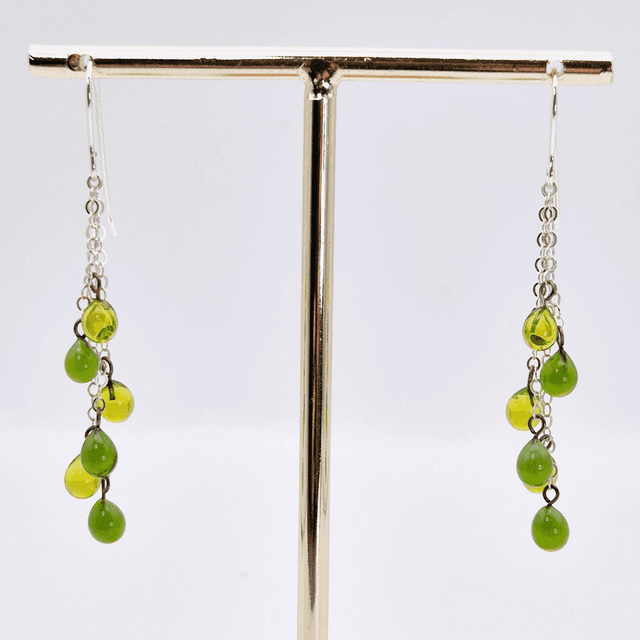 Boucles d&#039;oreilles Gouttes vertes